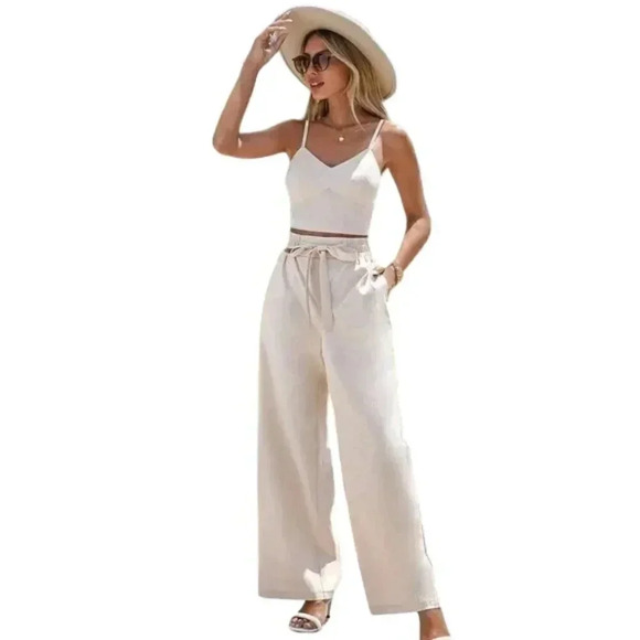 SHEIN crop top linen stretch back size XS - Picture 2 of 9